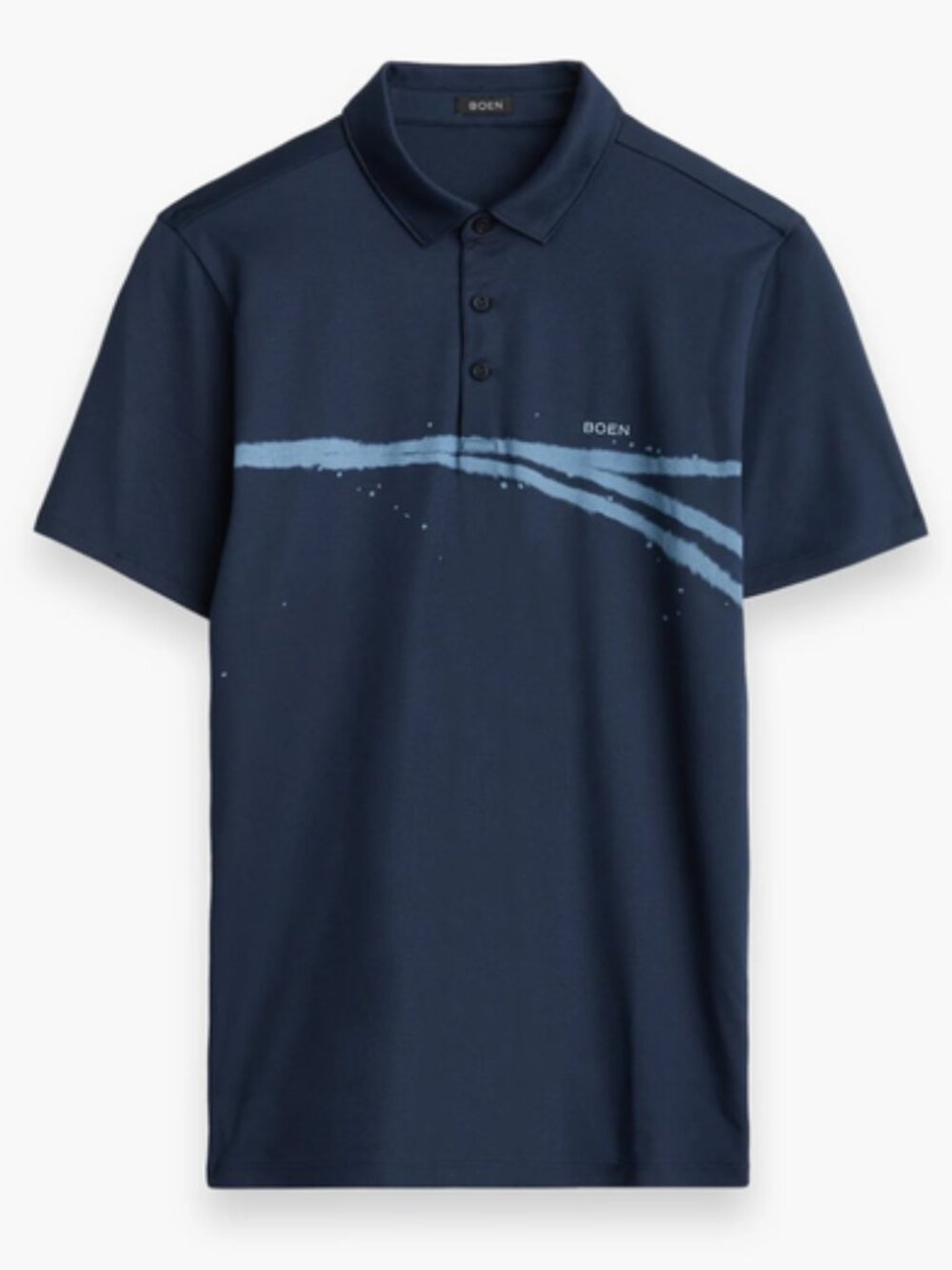 NWT BOEN Mens M Polo Golf Shirt Offset Bleach Stripe Peruvian Cotton Luxury $94